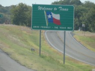 Welcome sign to Texas